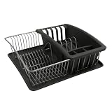 Metaltex 325026068 Spülkorb 35 x 32 cm mit Bestecksammler und Abtropfschale Aquatex plus Polytherm
