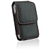 For LG VX8560 / Chocolate 3 / VX8550 / Muziq LX570 Luxurious Premium Vertical Black Genuine Leather Carrying Case Pouch Holster w/ Red Trimming