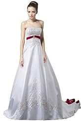 A-line Strapless Applique Satin Bodycon Dress/Evening Dress  with a Chapel Train  With a Sash 