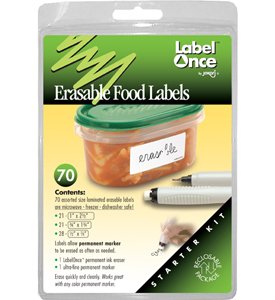 Erasable Food Labels Starter Kit, 70 labels
