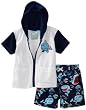 Baby Bunz Boys Infant Fishy Friends Terry Cover-Up With Swimtrunk