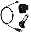 4 in 1 Zubehoer Set fuer / HTC EVO 3D / 2x USB Datenkabel / 1x USB Netzteil Ladegeraet / 1x KFZ Ladekabel (Trendcell Electronic)