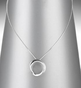 Sterling Silver Twist Loop Pendant Necklace