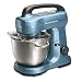 Hamilton Beach Electric Stand Mixer, 4 Quarts, 7 Speeds with Whisk, Dough Hook, Flat Beater Attachments, Splash Guard, Blue (63393)