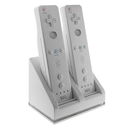 Dual Wii Blue Light Charger and 2 Rechargeable Battery Packs