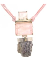 Sterling Silver Handmade Rose Quartz Pendant Gemstone Necklace