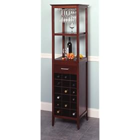 Winsome 92567 Espresso Beechwood Wine Tower 18 Bottle