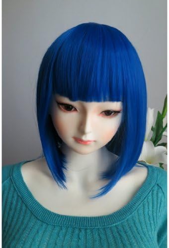 Liz Wig Gatsby 1920's Medium Long Straight Flapper Bob Heat Friendly Cosplay Party Costume Hair Wig 14'' 35cm (Royal Blue) by Liz Wig