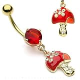 Mushroom belly button ring