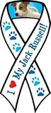 【AnimalsINK.com】リボン型マグネット『ジャックラッセルテリア大好き』Jack Russell - I love my