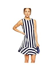 A-line 2015 Striped Print Short Polyester  Dress