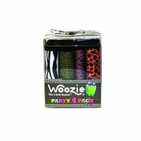 Oenophilia Woozie Neoprene Wine Glass Sleeve, Safari Collection, Party Pack Set of 4 Assorted