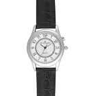 AK Anne Klein Women's Gold-Tone Easy to Read Instalite Leather Strap Watch #10-7909MPBI