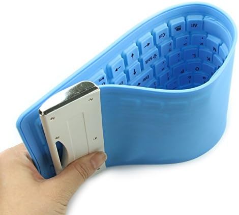 Semsemd Silicone 107C USB Waterproof Foldable Roll-up Keyboard(Blue)