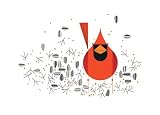 Charley Harper Lithograph- Cardinal Close-up