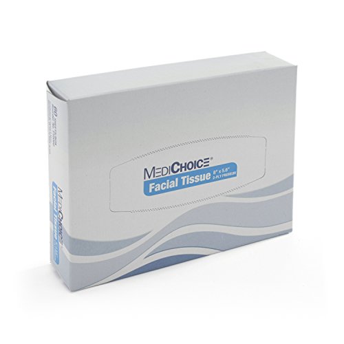MediChoice Facial Tissues, Premium Bedside, Soft, Virgin Fibers, 2 Ply, 8 Inch x 5.6 Inch, 60 Sheets Per Box, 48 Boxes Per Case (Case of 2880)