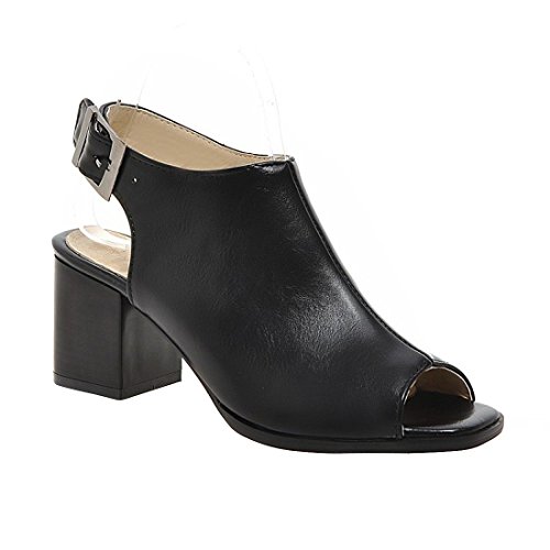 Milesline Fashion Women's Leather Peep Toe Open Back Bootie