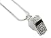 Petite Crystal Faux Whistle Necklace - Silver Pt. 18 Serpentine Chain