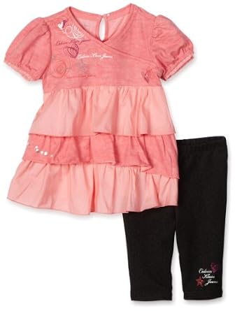 Calvin Klein Baby-Girls Infant 2 Piece Pinky Legging Set