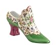 Green and Floral Porcelain Shoe
