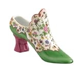 Green and Floral Porcelain Shoe