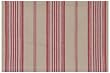 Durable Hand Woven Hemmed 100% Cotton Colorful Red and White Striped Placemat 13x19 Inches Set / 6