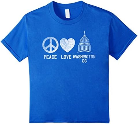 Kids Washington DC TShirt USA Vintage Travel Peace Love Shirt 4 Royal Blue