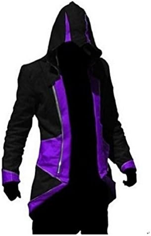 QualityBuyNow Cosplay Costume Hoodie/Jacket/Coat,Black Purple,Child Large