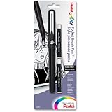 Pentel Arts Pocket Brush Pen, Includes 2 Black Ink Refills (GFKP3BPA)