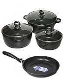 Mulex 120307 Aluguss Kochtopf-Set 7 tlg. 16, 20, 24 cm