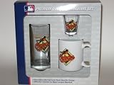 BALTIMORE ORIOLES 3 Piece Team Logo COFFEE MUG / SHOT GLASS / Glass BEER MUG Set