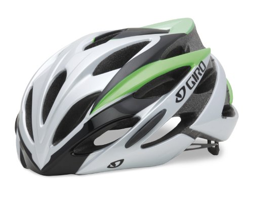 Giros Savant Road Bike Helmet (Bright Green/Silver, Large)