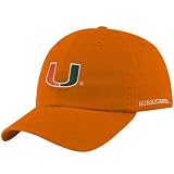 Um Hurricanes Hats : Um Hurricanes Youth Orange Basic Logo Adjustable Slouch Hat