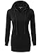JJ Perfection Womens Raglan Long Sleeve French Terry Tunic Top Hoodie