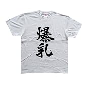 爆乳 書道家が書いた漢字Tシャツ サイズ:M 白Tシャツ 前面プリント