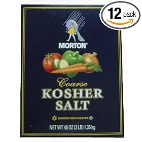 Morton Kosher Salt-Coarse, 3-Pounds (Pack of 12)
