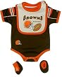 Reebok Cleveland Browns Newborn Creeper/Bib/Bootie Set