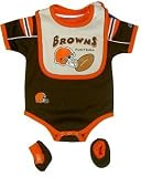 Reebok Cleveland Browns Newborn Creeper/Bib/Bootie Set