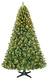 Jaclyn Smith 7.5ft Sherwood Pine Christmas Tree with Clear Lights & Rotating Stand