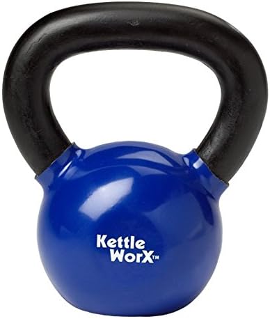 KettleWorx Vinyl Coated Kettlebell with 1 Kickstart DVD and Guide, 15-Pound