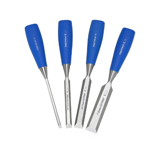 Footprint 87 Series 127142 Set of 4 Blue Poly Handle Chisels 1/4-Inch, 1/2-Inch, 3/4-Inch, 1-Inch