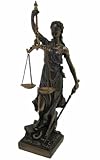 JUSTITIA Themis Goddess of Justice & Law Statue Real Bronze Powder Cast Sculpture