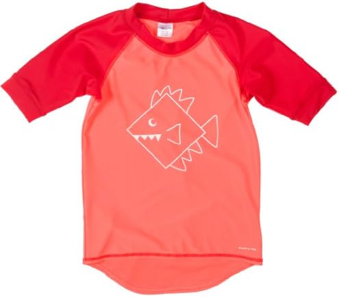 POLARN O. PYRET SHORT SLEEVE BIG FISH UV SWIM TOP (6-12 YRS) - 8-10 years/Strawberry