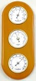 Oak Finished Weather Station Combines thermometer, barometer, hygrometer