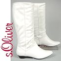 s.OLIVER Damen Schlupf Stiefel, Raffungen, gef&uuml;ttert, weiss