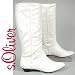 s.OLIVER Damen Schlupf Stiefel, Raffungen, gefüttert, weiss