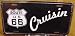 Route 66 Cruisin' Embossed Metal License Plate