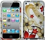 Pretty Flowers Design Hard Snap On Case Cover Faceplate Protector for Apple iPod Touch 4 4th Generation + Free Texi Gift Box