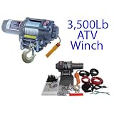 3500Lb Atv Winch Complete Set with Solenoid Rocker Switch 