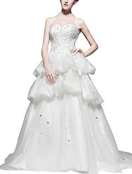 A-line Sweetheart Beaded Peplum Lace-Up  Sleeveless  Ball Gown  Dress with a Brush/Sweep Train 